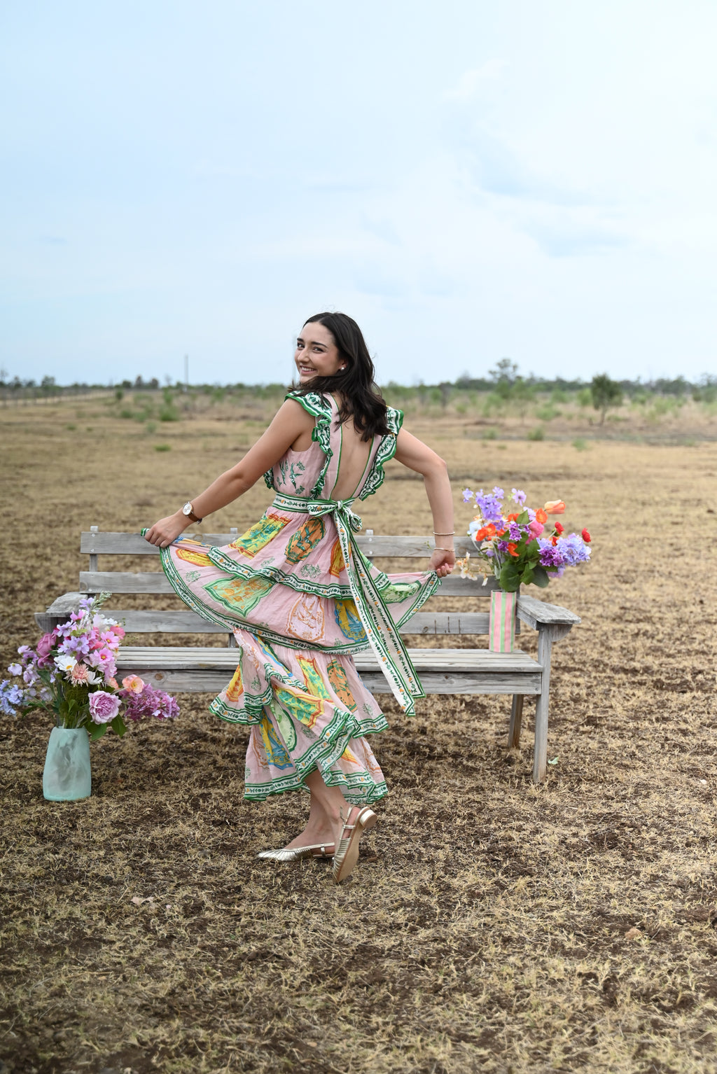 Alemais Porceline Midi Dress - Size 10