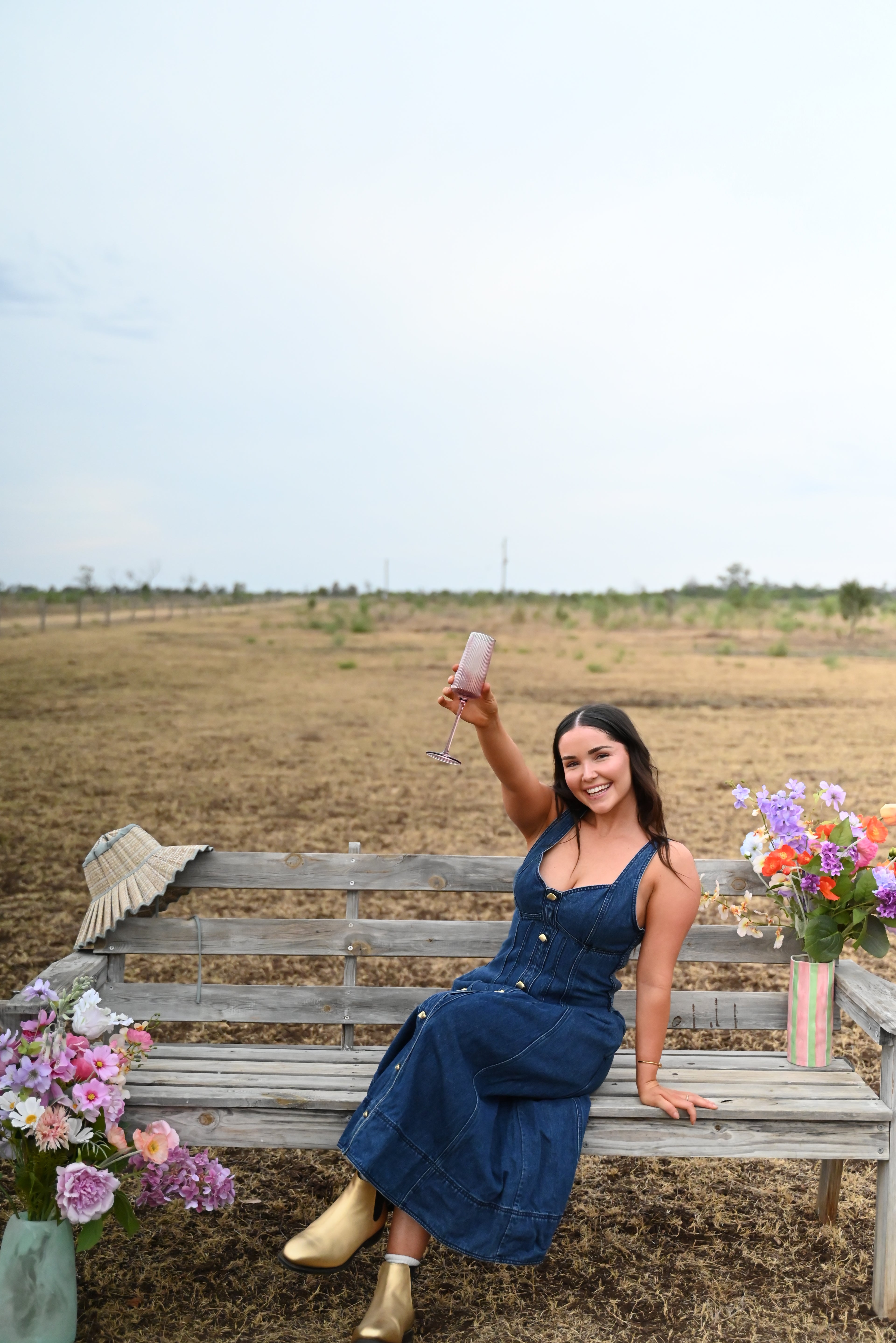 AJE May Denim Midi Dress - Size 12