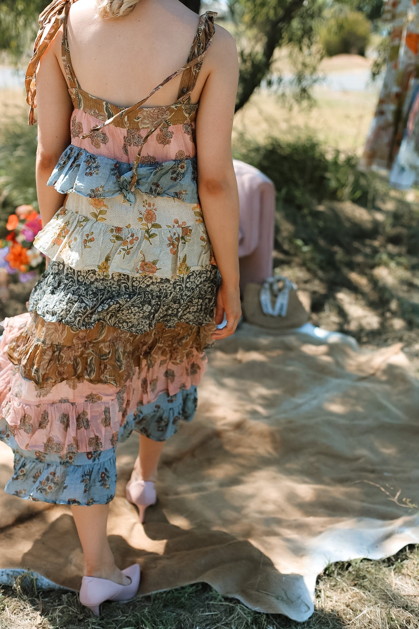 Zimmermann Tallow Tiered Midi Dress - Size 10