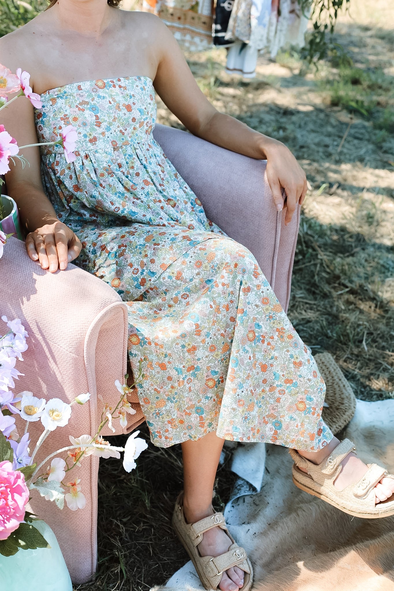 Isabella Longginou Floral Midi Dress - Size 8