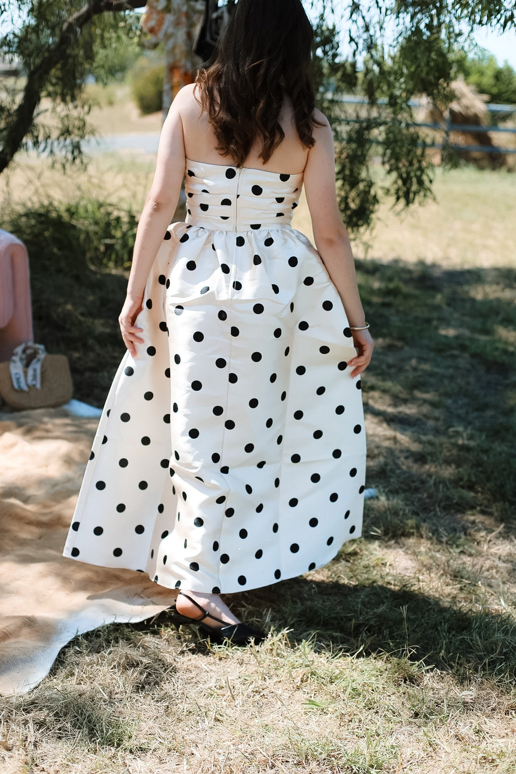 Pasduchas Dottie Strapless Midi Dress - Size 10