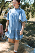 Zimmermann Denim Smock Mini Dress - Size 8