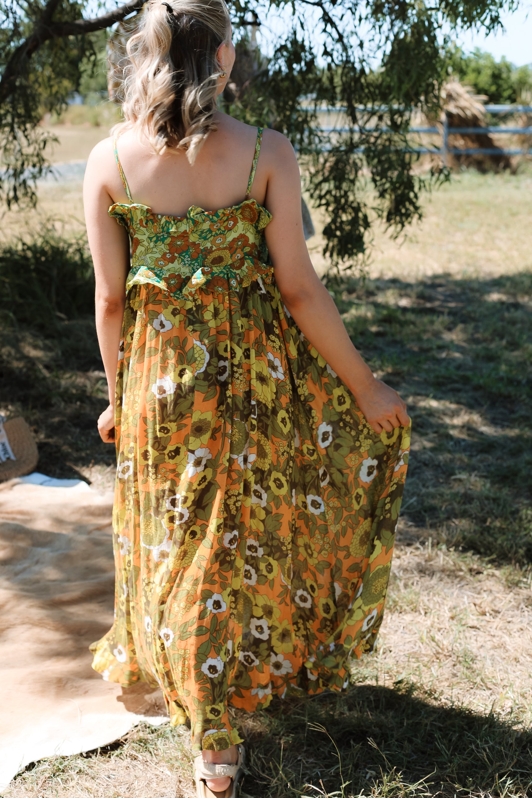 Alemais Jeff Spliced Frill Midi Dress - Size 10